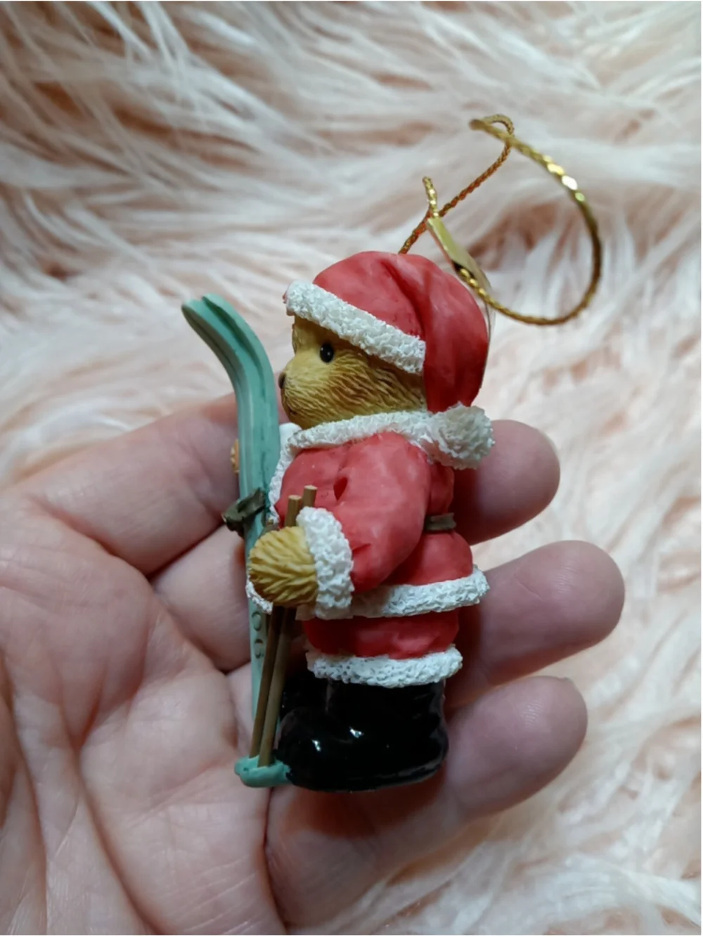 Cherished Teddies 2006 Bear w/Skis Hanging Christmas Ornament #4005155 Santa